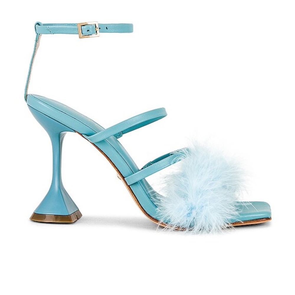 Raye Baby blue feather heels 🦋 Clueless vibes 🍬6.5, worn once, great condition